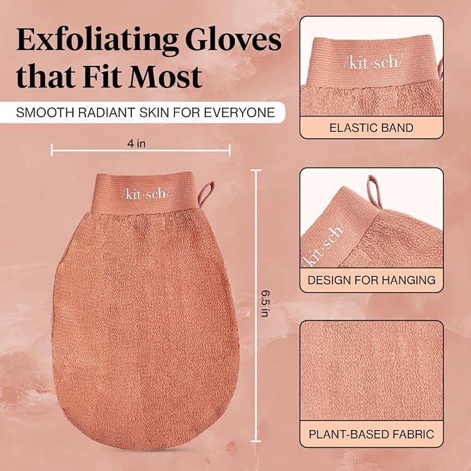 Kitsch Exfoliating Gloves 2pc – Korean Exfoliating Mitt & Deep Exfoliating Body - Image 6