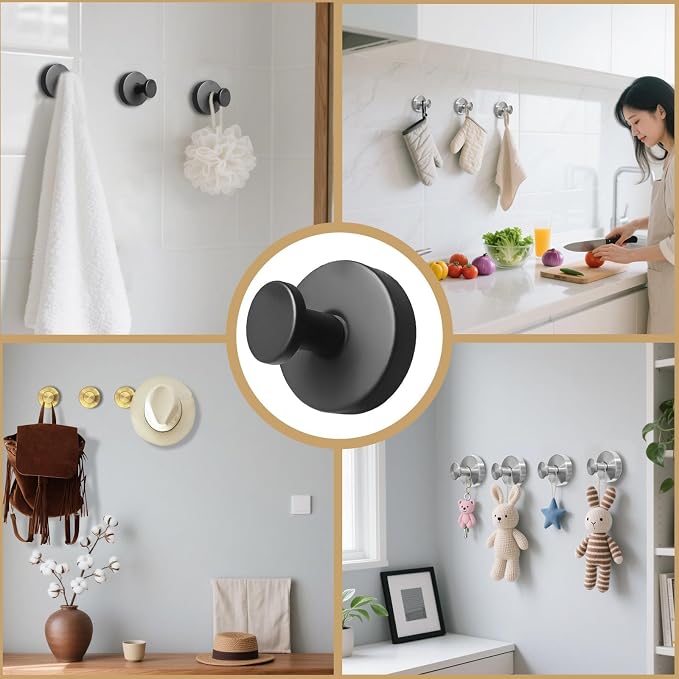 4Pcs New Model No-Drill Suction Cup Hooks - Image 4