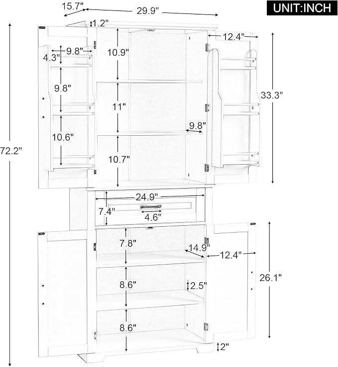 Favfurish 72" Tall Bathroom Storage Cabinet - Image 2