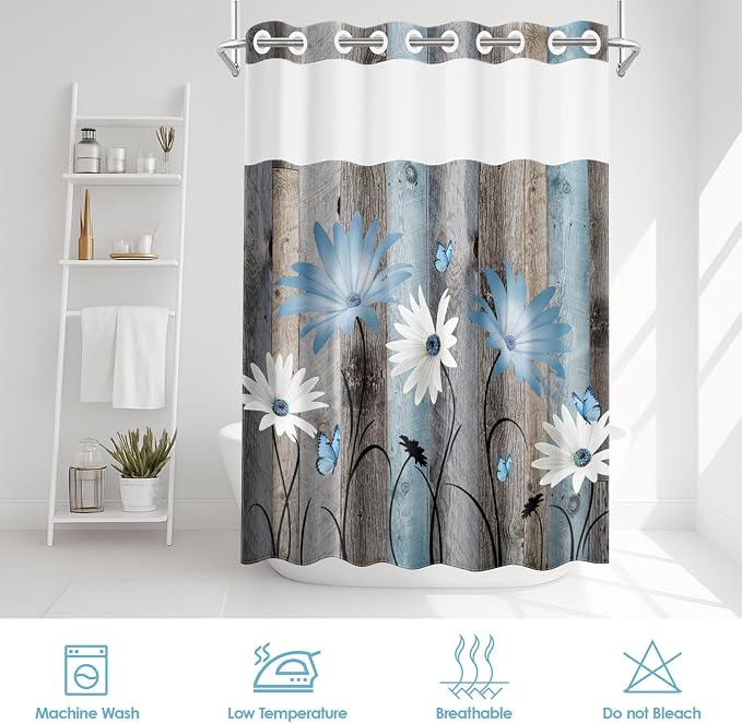 No Hook Rustic Farmhouse Shower Curtain - Image 6
