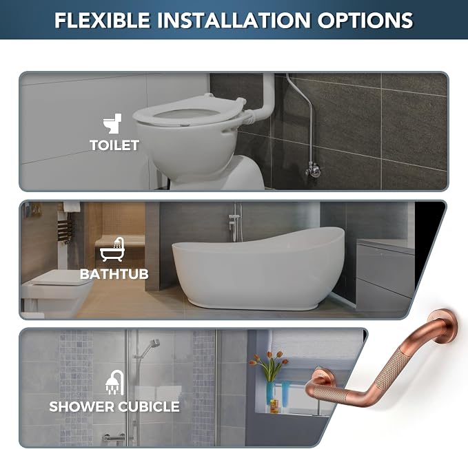 Grab Bars for Bathtubs and Showers- 1-1/4 x 16 Angled Shower Grab Bar for - Image 7