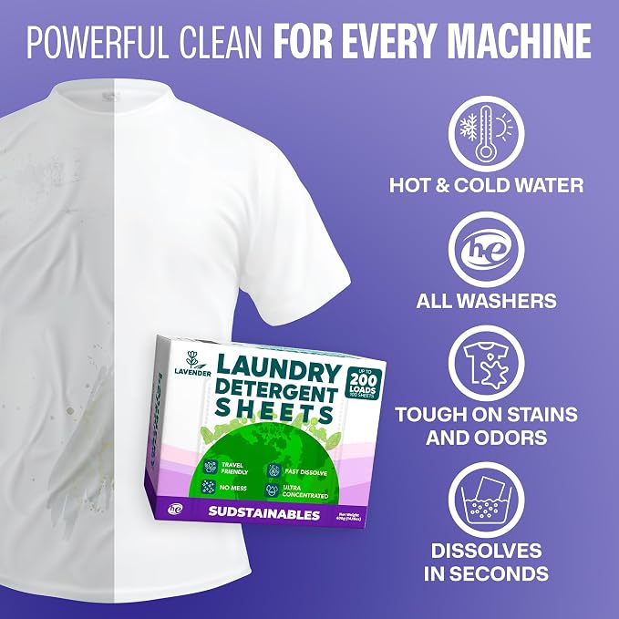 Sudstainables Laundry Detergent Sheets 200 Loads – Dissolvable Laundry Sheet - Image 5