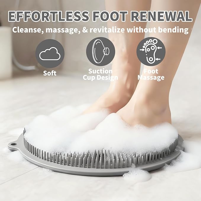 2 Pack Shower Foot Scrubber & Shower Back Scrubber Wall Mounted - Image 3