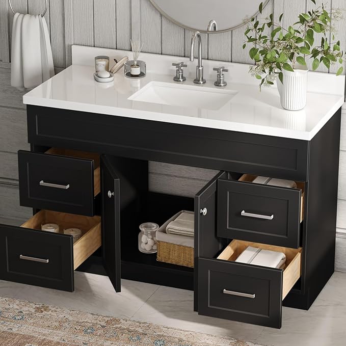 ARIEL Hamlet Series Bathroom Vanity Base Cabinet in Black - Image 2