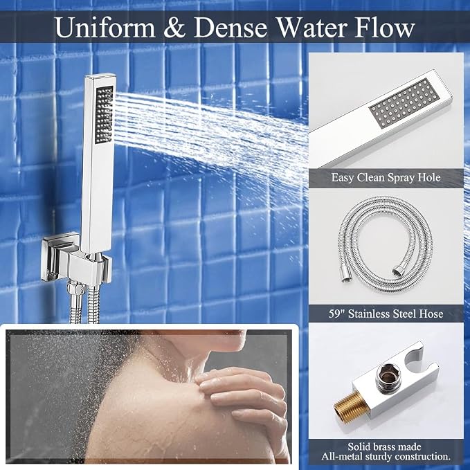 Shower Faucet Set Polished Chrome Shower System, Knob Switch Diverter Shower - Image 6