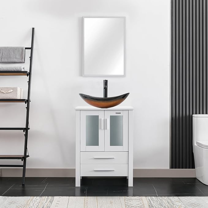eclife 24" Modern Bathroom Vanity Sink Combo Freestanding Cabinet - Image 2