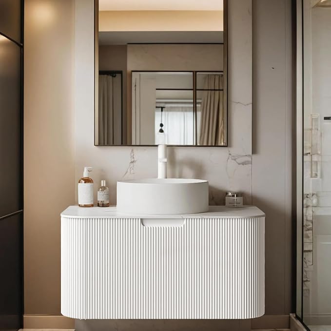 30 inch Bathroom Vanity with Sink, Floating Cabinet with Ultra-Thin Ceramic by Unknown
