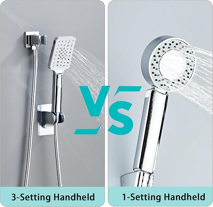 8 Inch Ceiling Mount Shower Faucet Set, Polish Chrome Rainfall Shower System - Image 6