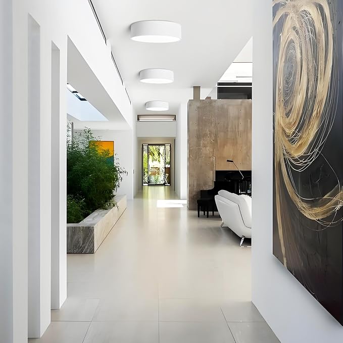 Dimmable LED White Flush Mount Ceiling Light Fixture, Modern Round Hallway - Image 9