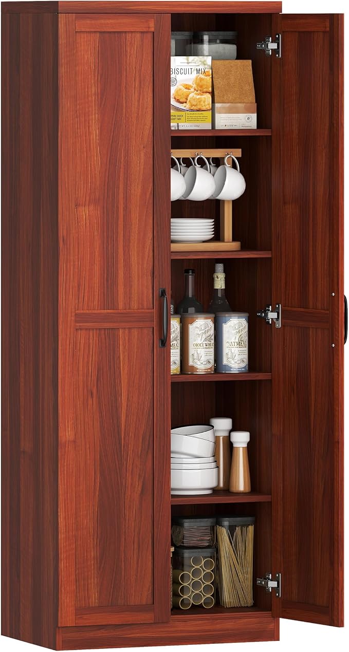 HOMCOM 63" 2-Door Kitchen Pantry, Freestanding Storage Cabinet by HOMCOM