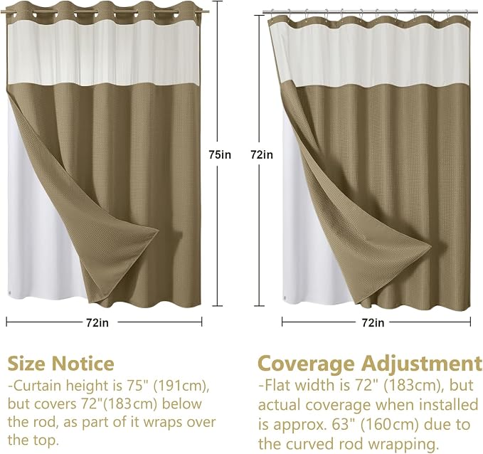 VANZAVANZU Hookless Shower Curtain - Image 6