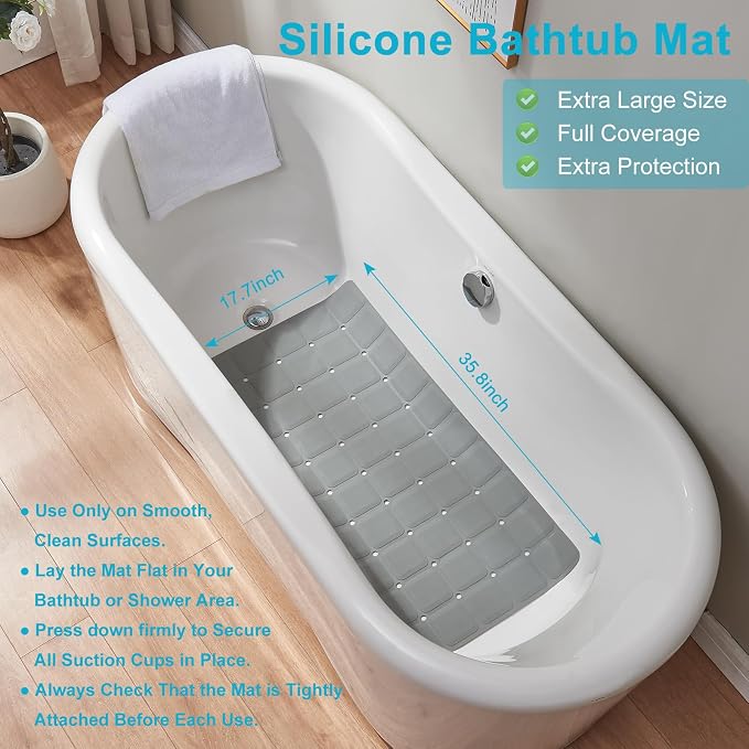 Non-Slip Bath Mat for Tub & Shower：Silicone Foldable Bathtub Mat - Image 2
