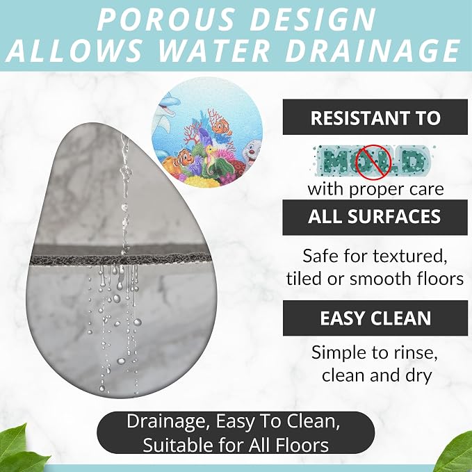 Enkosi Loofah Non-Slip Shower Mat – Square Anti-Slip Bath Mat - Image 4