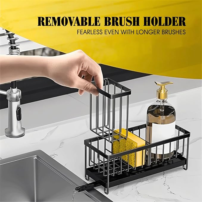 5 in 1 Kitchen Sink Caddy Organizer, Rustproof Stainless Steel Sink Caddy - Image 7