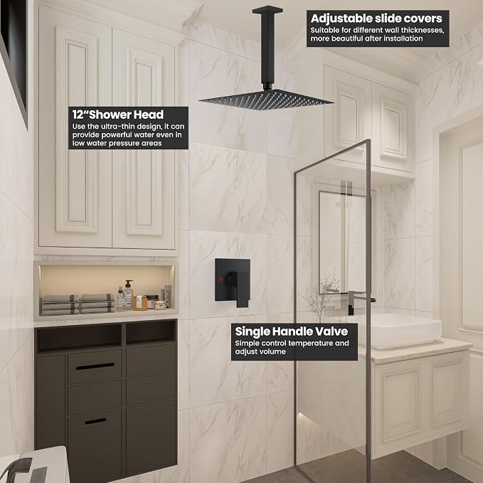 Airuida Shower Faucet Set and Handle Set Single Function Shower Trim Kit - Image 3