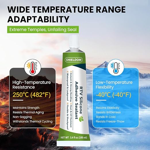 RTV Silicone Adhesive Sealant 100% Silicone Sealer All-Purpose Caulk Waterproof - Image 4