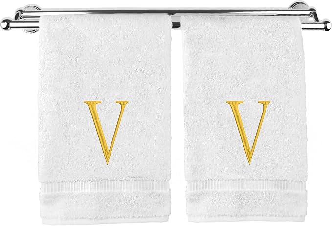 Monogrammed Hand Towel, Personalized Initial Gift, Extra Absorbent 100% Turkish by BareCotton