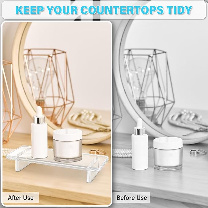2Pack Acrylic Counter Tray Organizer. Multi-Purpose Kitchen & Bathroom Sink - Image 6