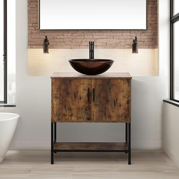 UEV Rustic Brown 30" Bathroom Vanity by YourHomeExcellentVendor