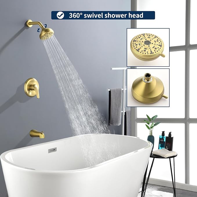 Shower Tub Kit Tub Shower Faucet Combo Set Bathtub Faucet Set Shower System - Image 2