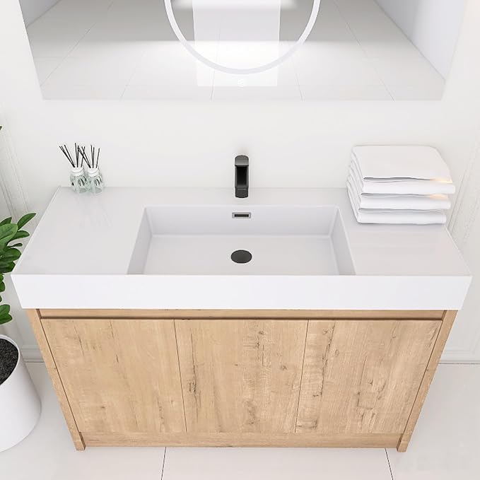 48 Inch Bathroom Vanity with Sink, Freestanding Bathroom Vanity with Middle by Unknown