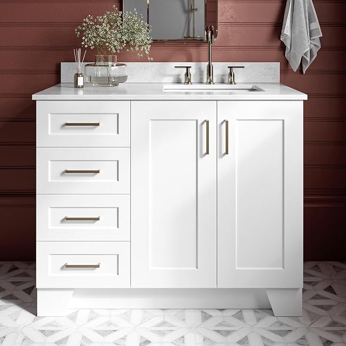 ARIEL Taylor 43 Inch White Bathroom Vanity - Image 2