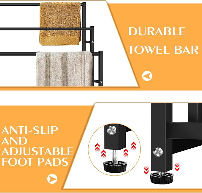 47.6 Inch Tall Free Standing Towel Racks 3 Tier Pool Towel Rack Outdoor - Image 4