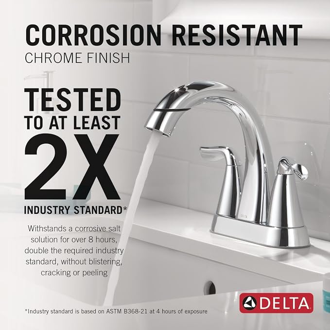 Delta Arvo Pull-Down Centerset, Chrome Bathroom Sink Faucet - Image 4