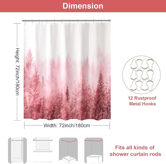ORTIGIA Pink Shower Curtain - Image 2