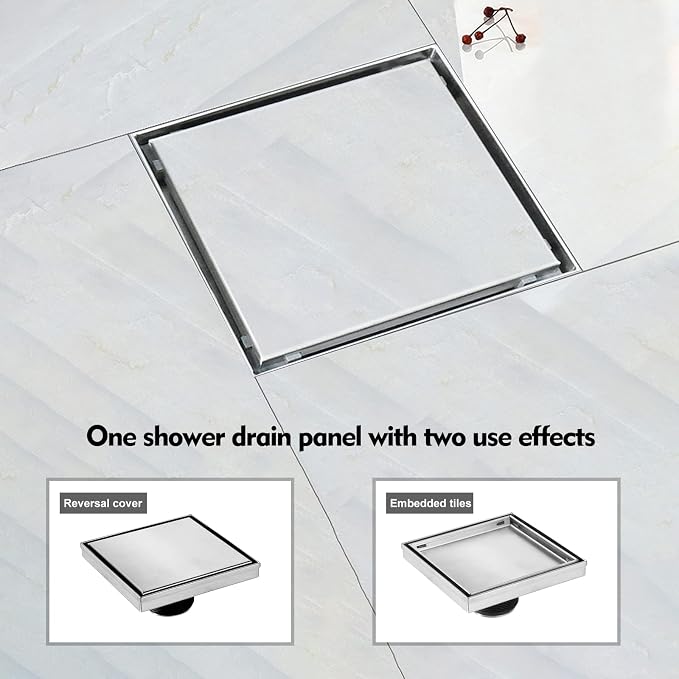 Square Shower Drain, Shower Drain 4 inch - Image 4