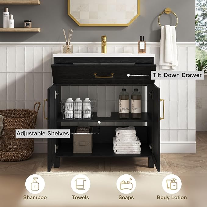 30 Inch Farmhouse Bathroom Vanity - Image 6