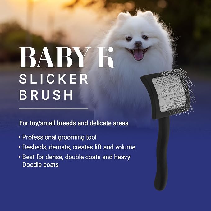 Chris Christensen Baby K Dog Slicker Brush, Groom Like a Professional, Fluff - Image 2