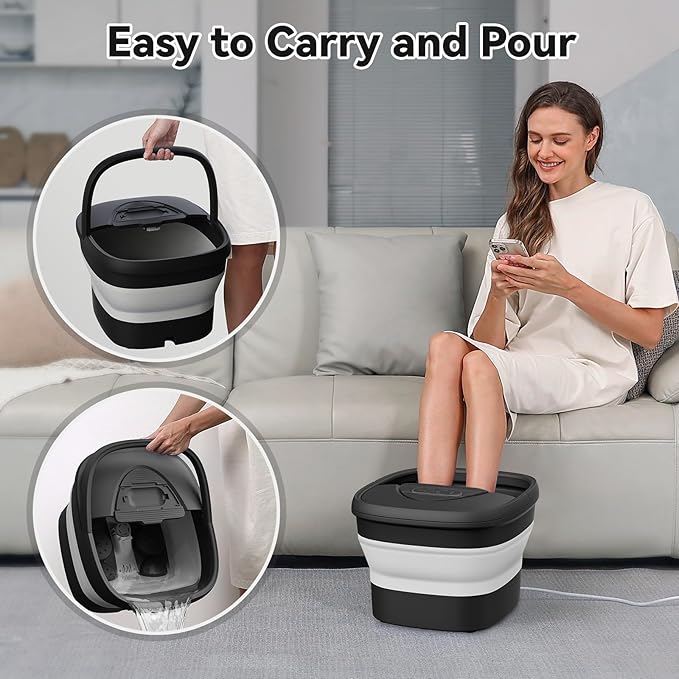 Collapsible Foot Spa with Heat and Remote, Heated Foot Bath Massager with Timer - Image 6
