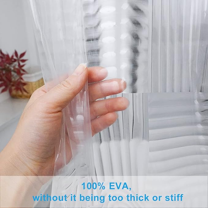 EurCross 72 x 84 inch Extra Long Clear Shower Curtain Liner - Image 3