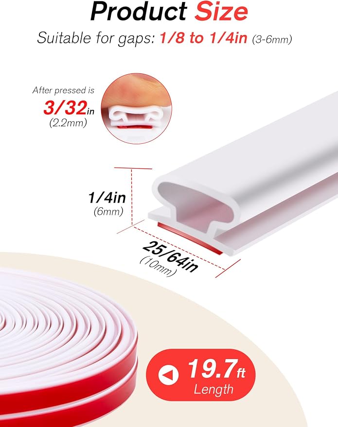SUNMON Weather Stripping Silicone Door Seal Strip - Image 3