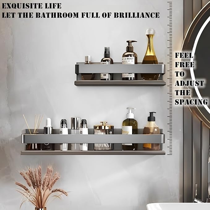 Stainless Steel Detachable Floating Shelf, Nail-Free or Drilling, Floating Wall - Image 7