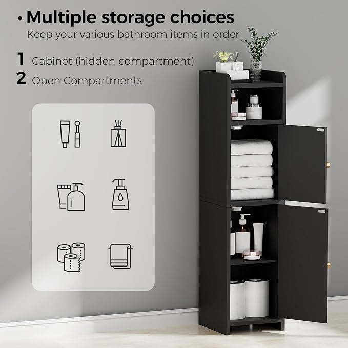 BEWISHOME Small Bathroom Cabinet, Bathroom Storage Cabinet - Image 5