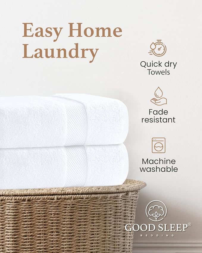 100% Cotton Bath Towels, Luxury 700 GSM Bath Towel, Highly Absorbent Bathroom - Image 4