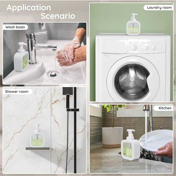 Segbeauty 10.1oz Foam Hand Soap Dispenser, Plastic Body Soap Shampoo Shower - Image 6