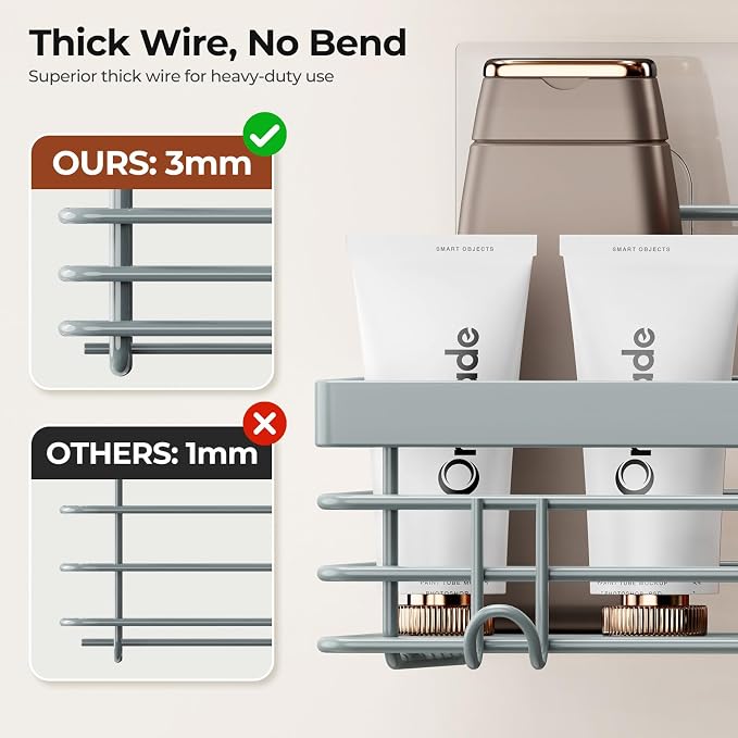 Orimade Adhesive Shower Caddy Soap Dish Holder Shelf - Image 3