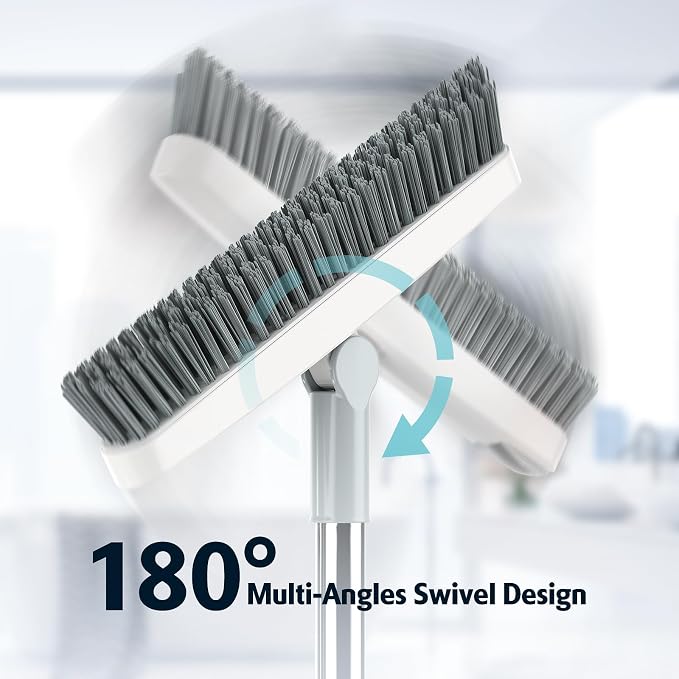 AIR U+ Grout Brush with Long Handle 180° Swivel Scrub Brush with Tweezers to - Image 4