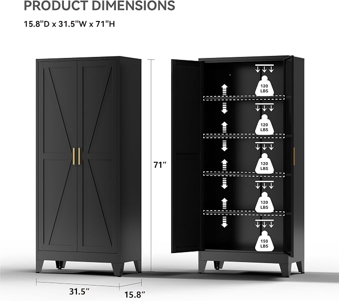 71" Metal Storage Cabinet - Image 3