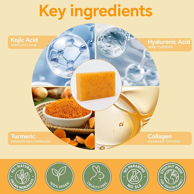 Natural Turmeric & Lemon Soap for Even Skin Tone, Acne-Prone Skin Care - Image 6