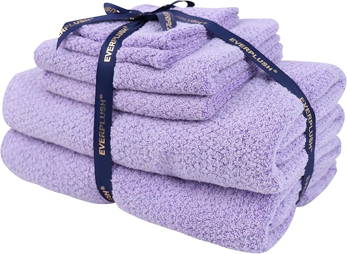 Everplush Diamond Collection 6-Piece Bath Sheet Set, Soft Plush Jacquard Luxury by Everplush