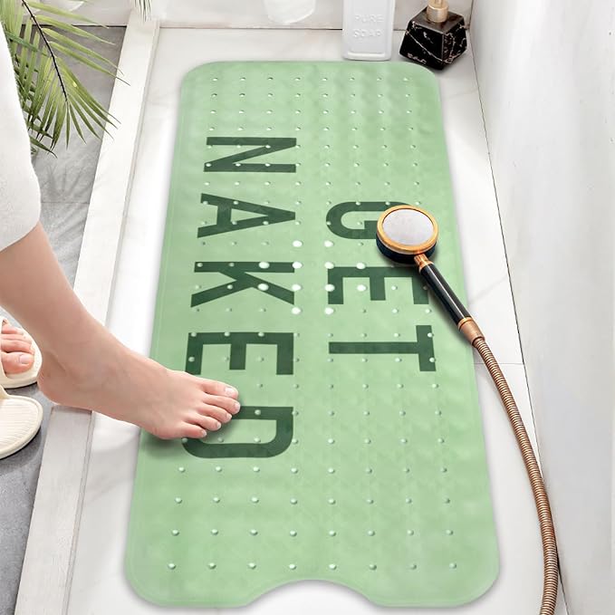 Bathtub Mat Non Slip, Get Naked Extra Long Bath tub Mat Shower Floor Mat - Image 6