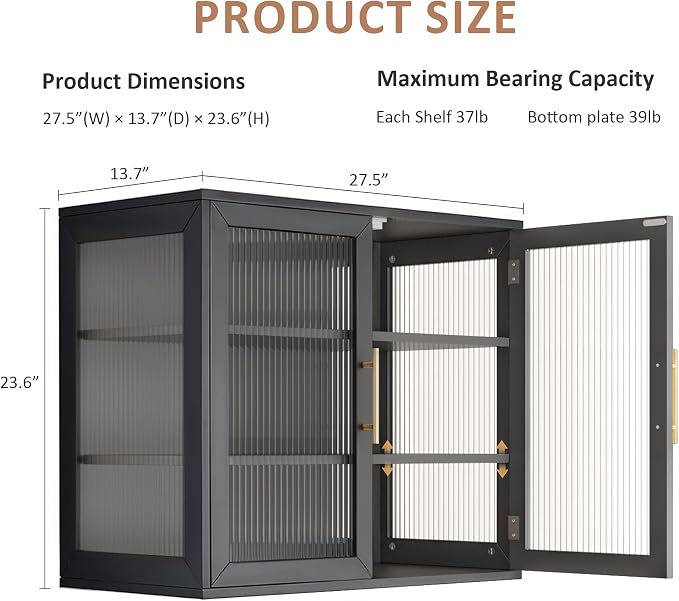 Kitchen Wall Cabinet Set, Glass Doors, Floating - Image 3