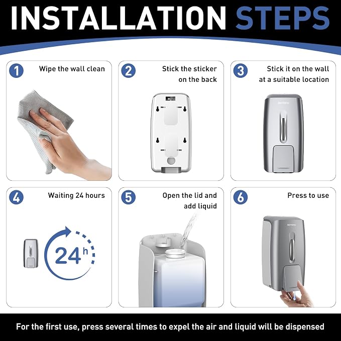 Commercial Soap Dispenser Wall Mount Manual Pump Hand Soap Dispenser 800ml Gel - Image 7