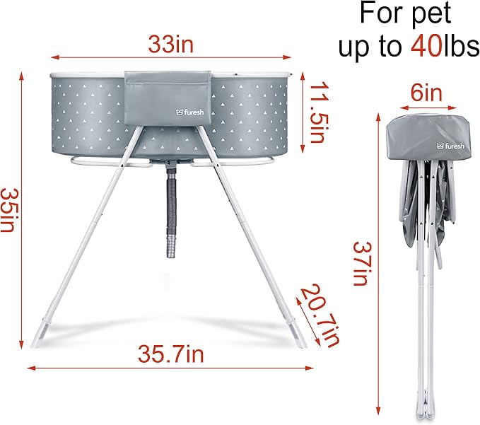 Furesh Little Dipper Dog Bath Tub and Wash Station - Image 5