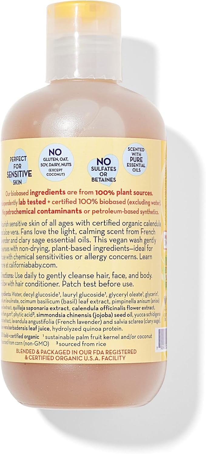 California Baby Calendula Baby Shampoo + Baby Wash | 100% Plant-Based | - Image 2