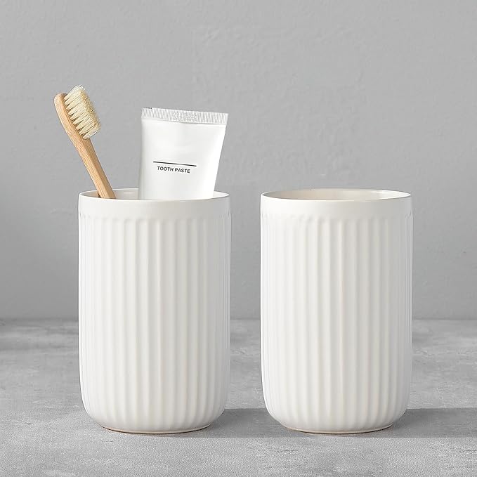White Toothbrush Holders for Bathrooms by BSDISP